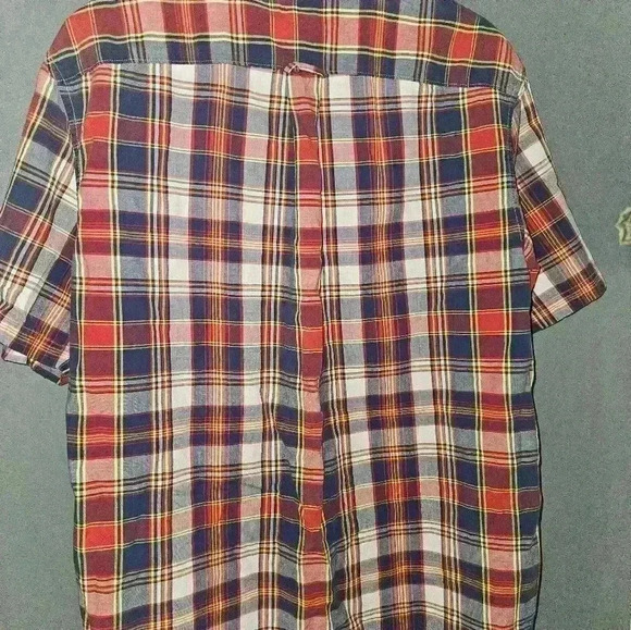 Lands End Mens Short Sleeve Plaid Shirt Size L - Picture 5 of 11
